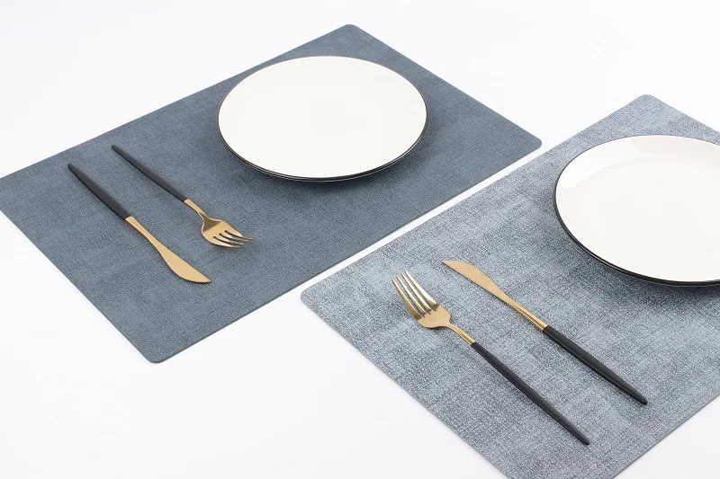 

Простой прямоугольный тканевый кожаный обеденный коврик, 45 х30, двусторонний тканевый коврик для еды в западном стиле, водонепроницаемый из...