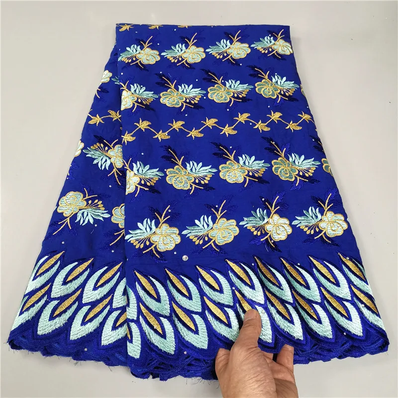 

5 Yards African Swiss Voile Lace Fabric Embroidery Lace Trim High Quality African Dry 100% Cotton Lace Fabric For Wedding 9L5091