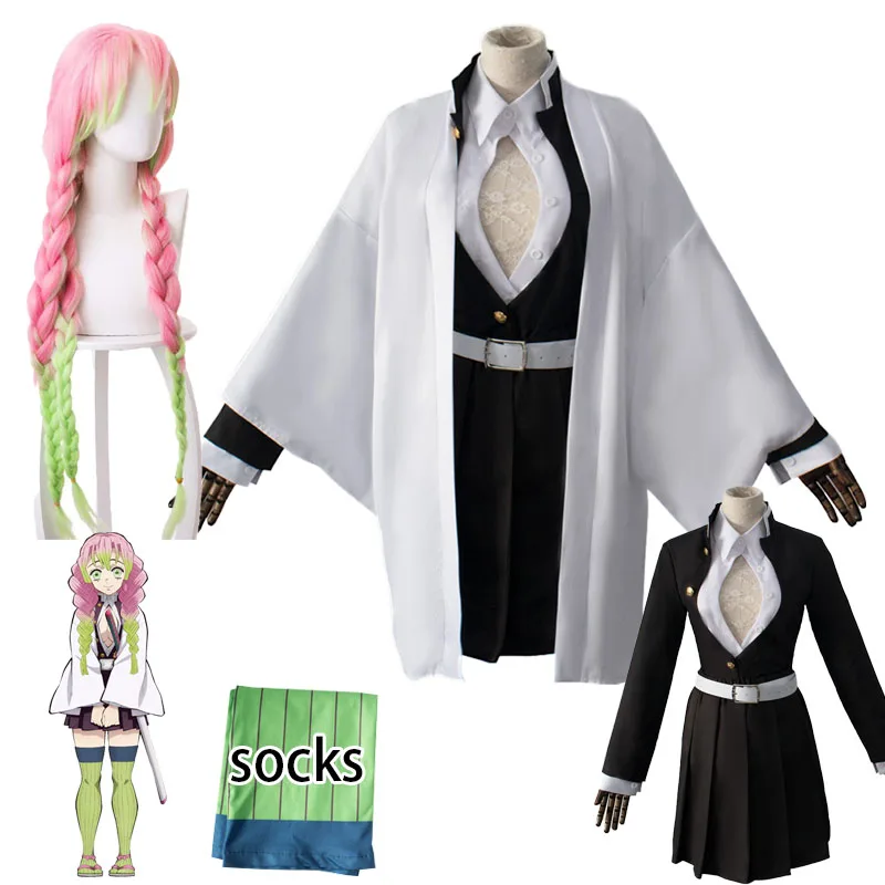 

Костюм для косплея Kanroji Mitsuri из аниме «рассекающий демонов», кимоно «No Yaiba», Униформа, одежда, парик Kanroji Mitsuri, одежда на Хэллоуин