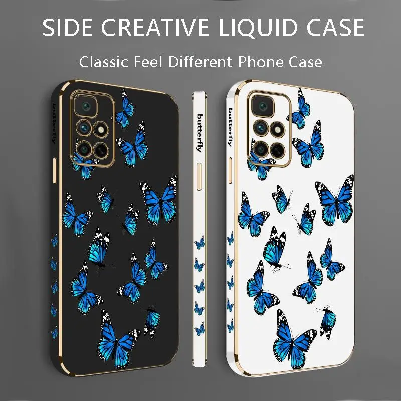 Butterfly Diagram Luxury Plating Phone Case For Xiaomi Redmi 10 10A 12C 9 10C 9T 9A A1 9C Cover
