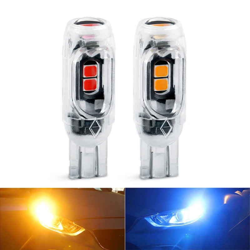 

2 шт., светодиодные лампы T10 W5W 3030 5SMD для номерного знака автомобиля