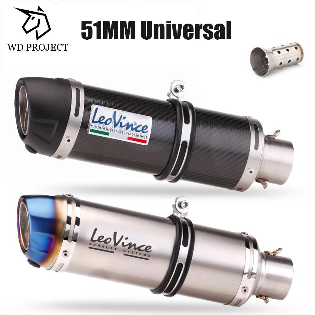 

For Honda DUKE 125 250 CBR500 Z800 Z900 K11 Universal 51mm Motorcycle ATV Exhaust Pipe Scooter Modify System DB Killer Muffler