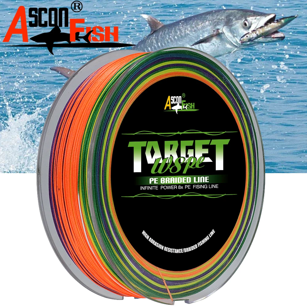 

Ascon Fish PE 8 Strands Braided Fishing Line 500m 8 Strand Multifilament Fishing Line 547yd Japan Rope 6-300LB Multi Color