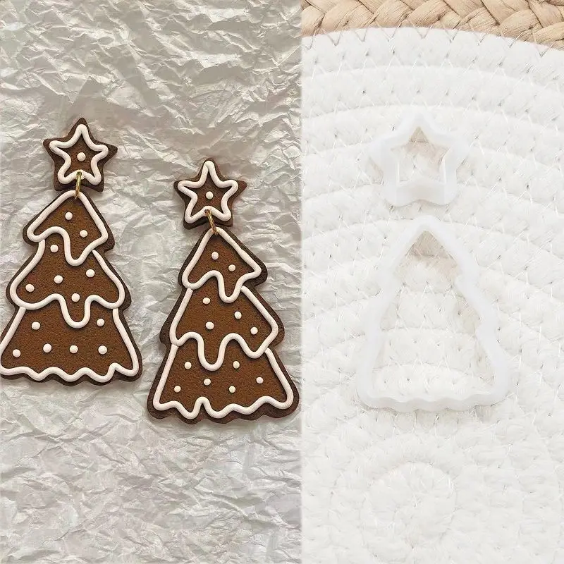 

Christmas Tree Clay Cutter DIY Earring Pendant Die Cutting Mold Pottery Ceramic Jewelry Make Tools polymer clay earrings cutters