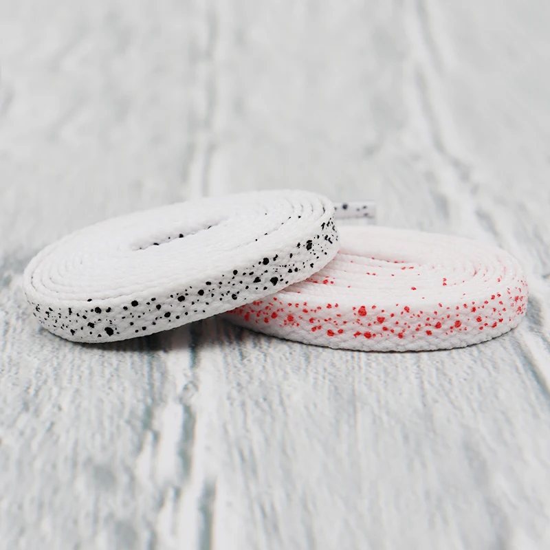 (30pairs/lot) Weiou Designer Shoe Laces Galaxy Splatter Custom Print Shoelaces Flat polka dot Shoelaces Grey Black White Purple