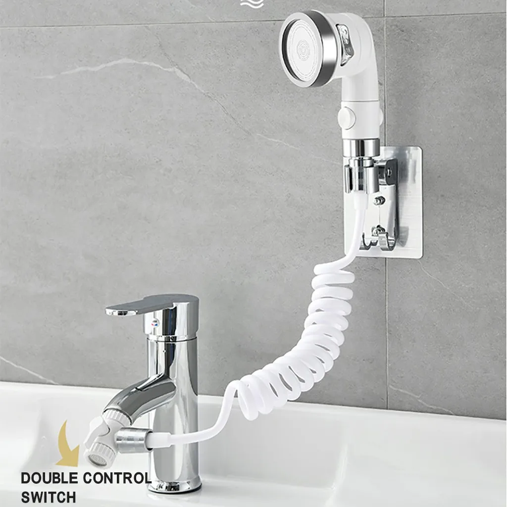 

Bathroom Basin Faucet Extender External Shower Head Washbasin Tap Water Divider Bidet Sprayer for Hair Washing Toilet Cleaning