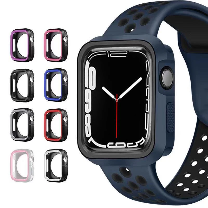 

Чехол для защиты экрана Apple Watch, чехол 7 45 мм 41 мм 44 мм 40 мм 42 мм 38 мм, полностью мягкий силиконовый чехол для iWatch серии 7 6 5 4 3 SE