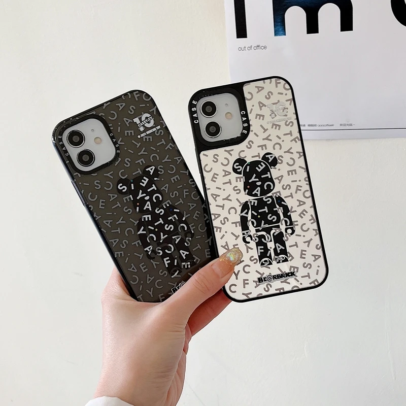 

Fashion Street Brand Cool violent Bear Phone Case For iPhone 11 12 13 Pro Max X Xs Max Xr 7 8 Puls SE 2 Cases Hard PC Back Cover
