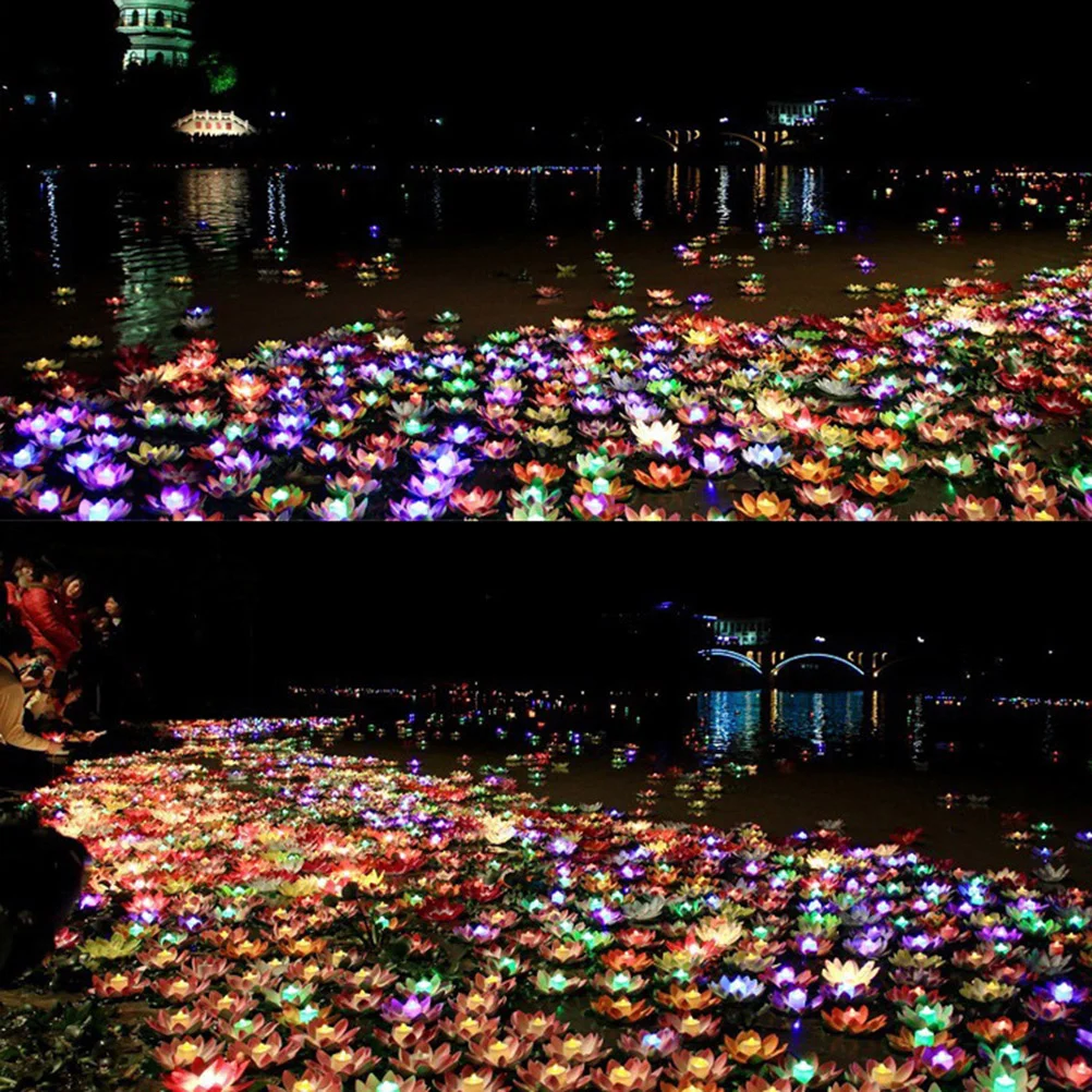 5 шт. 11 см СВЕТОДИОДНЫЙ плавающий Лотос-фонарь волшебная водяная Лилия