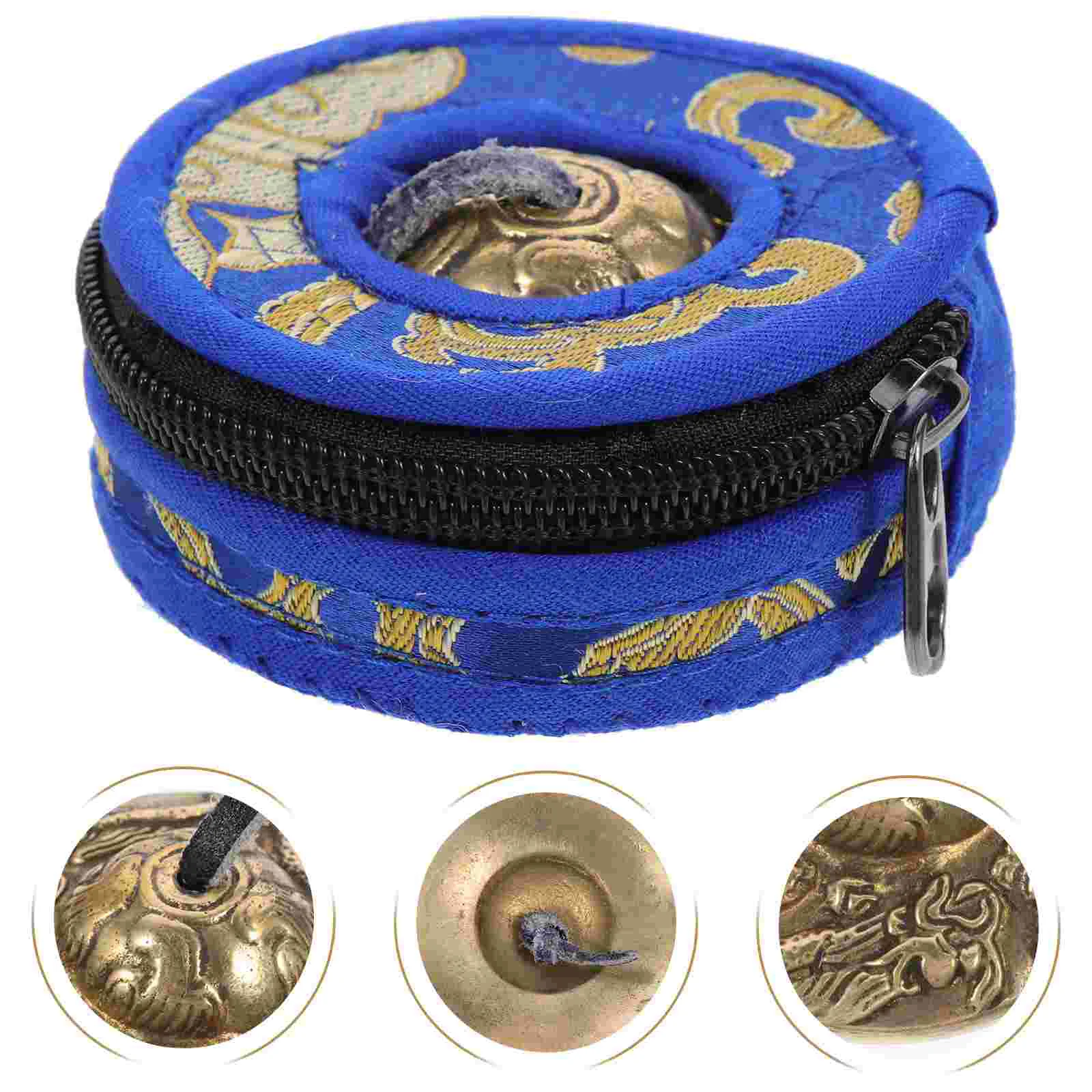 

1Pc Yoga Cymbal Bell Practical Meditation Chime with Storage Bag (Golden) Accessories