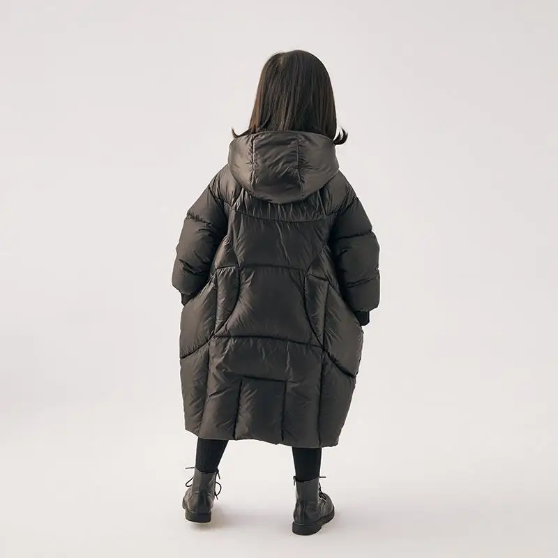 

2023 Winter Keep Warm Jackets for Girls Fashion Hooded Children Girls Waterproof Outwear Kids Cotton Lined Long Coats Parkas A03