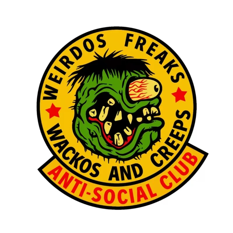 Ратфик, сувенирная наклейка Weirdo Freak, антисоциальная Клубная виниловая наклейка, автомобили, мотоциклы, доски для серфинга, водонепроницаемые виниловые наклейки