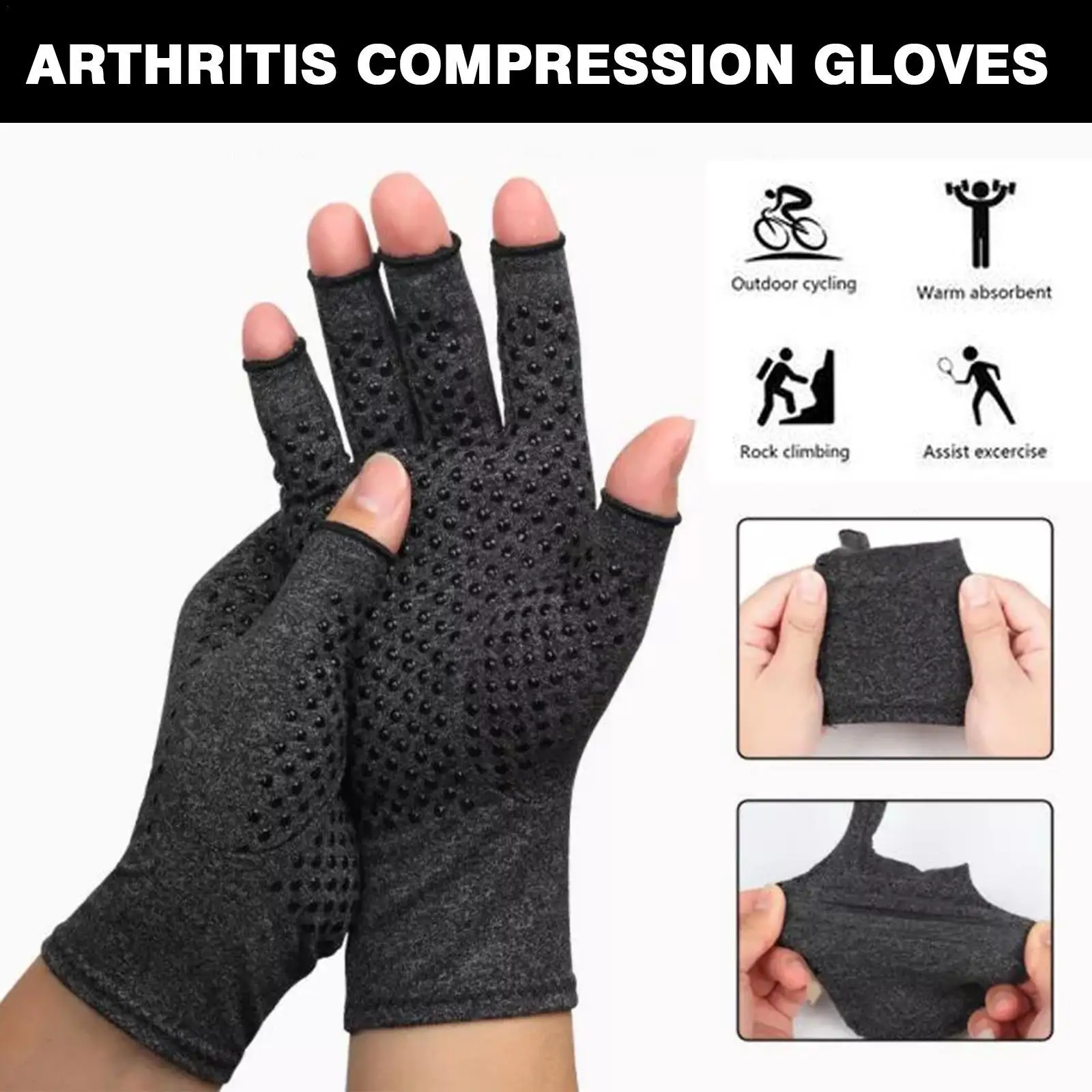 

1 Pair Wrist Support Joint Pain Relief Compression Arthritis Gloves Support Women Men Treatment Wrist Strap Compression Gloves