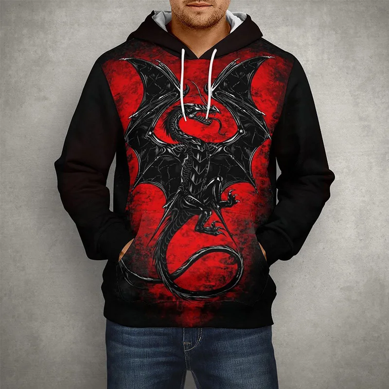 

Dragon Tiger Animal 3D Pattern Men's Hoodies Fashion Printed Sweatshirts Leisure O-neck Pullover Coat Hip Hop Style Jackets Tops