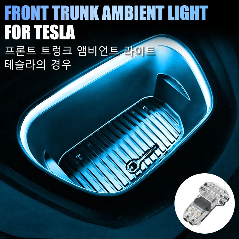 

LED Car Front Trunk Light Strip Easy Install Modified Lighting for Tesla Model 3 Y S X 5M Waterproof Neon Lamp Front Trunk Light