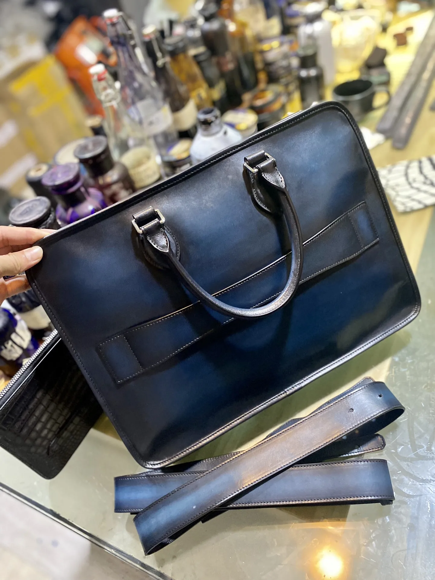 Briefcases Men Handbags Luxury Retro Leather Briefcases Business Bag Men