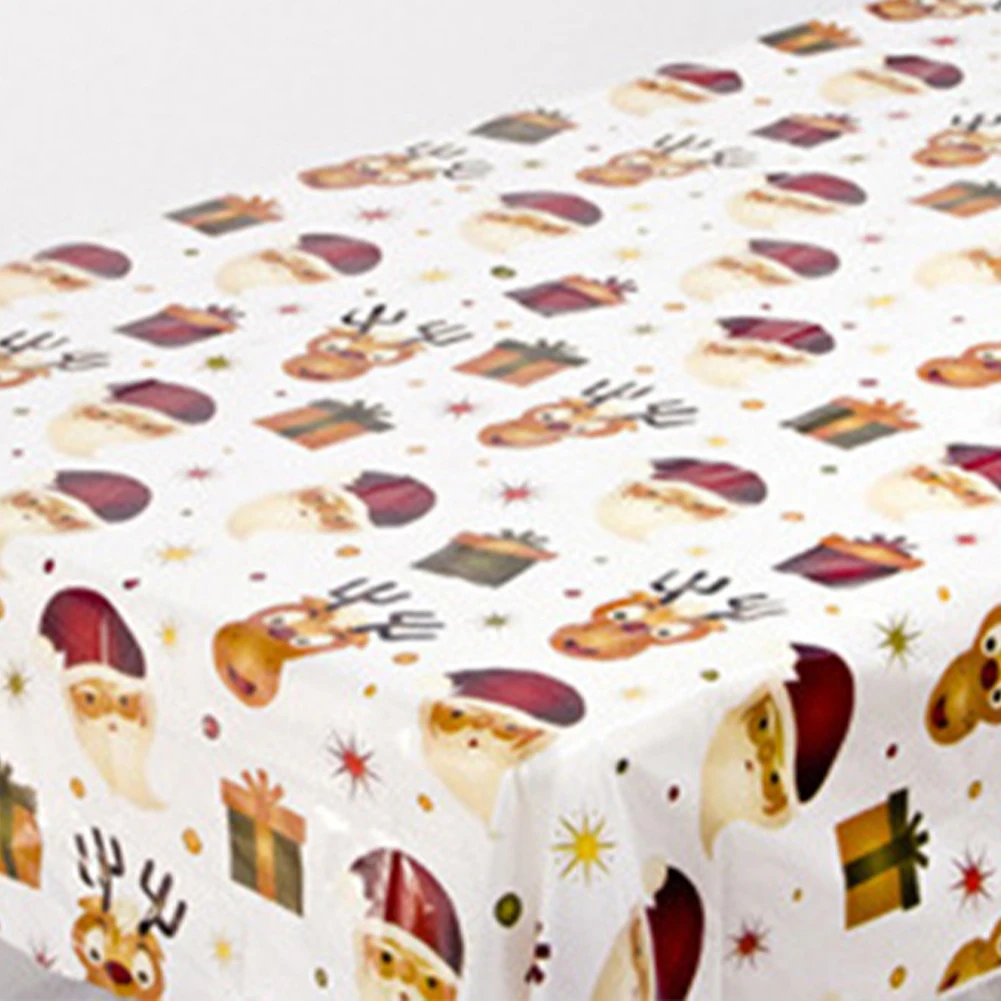 

Fashion Christmas Tablecloth Table Cloth DIY Christmas Print Tablecloth Disposable For Home Wedding Decor Xmas New Year