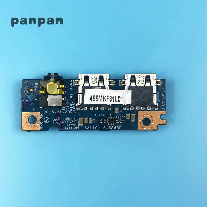 Новая оригинальная USB-аудиоплата для ноутбука Dell Inspiron 5555 5558 5758 AAL10 LS-B843P CN-010R81 010R81