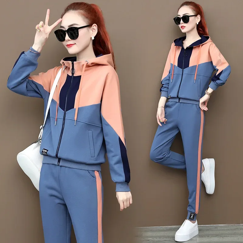 

Spring Casual 2 Piece Set Women Streetwear Fashion Zip Up Hoodie And Sweatpant Suit Korean Loose Tracksuit Joggers Sweatsuit