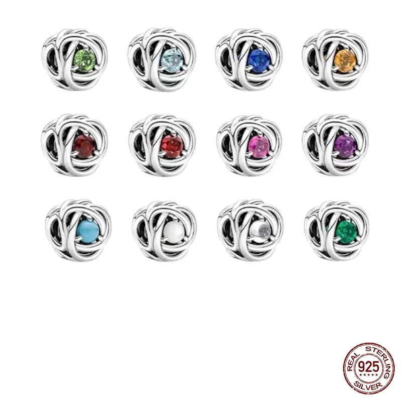 

S925 Sterling Silver Rose Beads for Original Pandora Charm Bracelet Diy Accessories Flower Beads