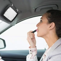 car sun visor mirror hd led makeup interior mirror clip type finger touchscreen switch universal mirror