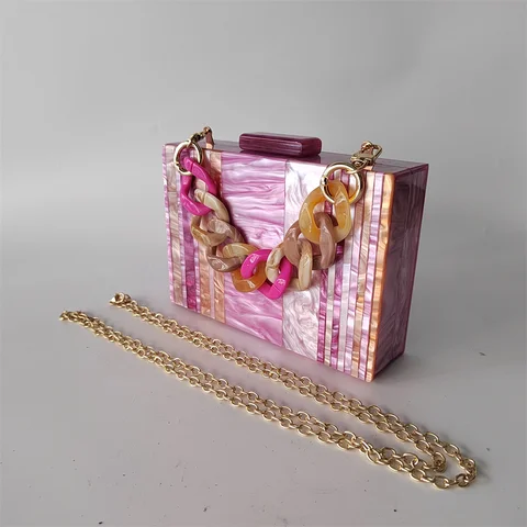 Красочные полосатые Акриловые клатчи ручной работы, кошелек, бумажники для женщин, кошелек и сумки, Свадебная вечеринка, невеста, леди, сумки с клапаном