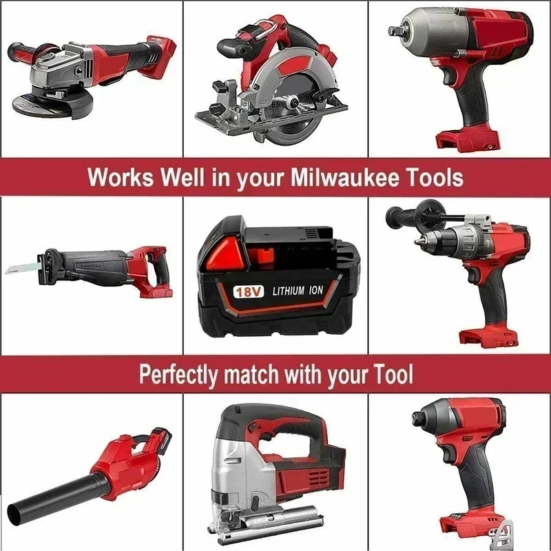 Литий-ионный аккумулятор 18 В 9 0 Ач для электроинструментов Milwaukee M18 48-11-1815 48-11-1850