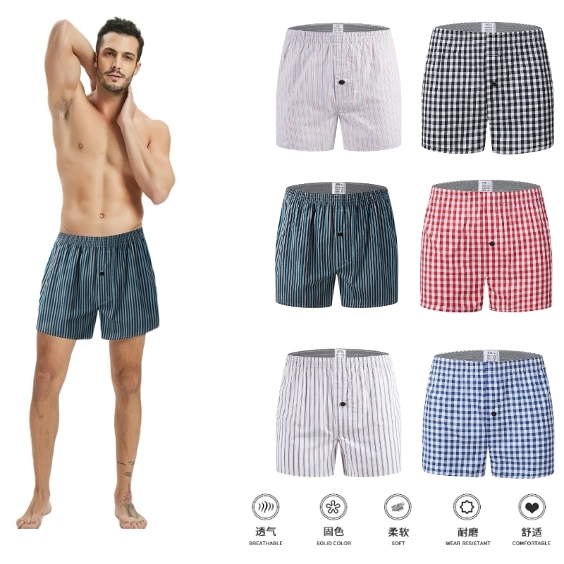 

Arrow Pants Men's Boxer Underwear Cotton Loose and Comfortable Flat Corner Pajamas Calzoncillos Hombre Boxer Briefs Large Size