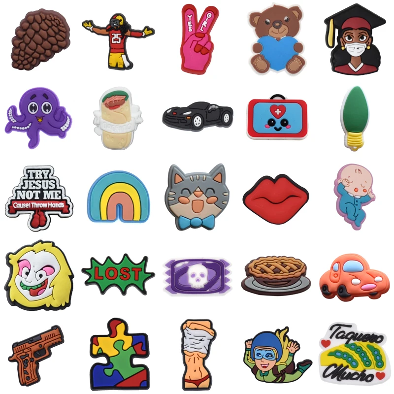 

Para Pins Gifts Kids Women Charm Wholesale Bulk Set Jeans Boy Packs Shoe Charms Men Decorations for Crocs Shoes Accessories Girl