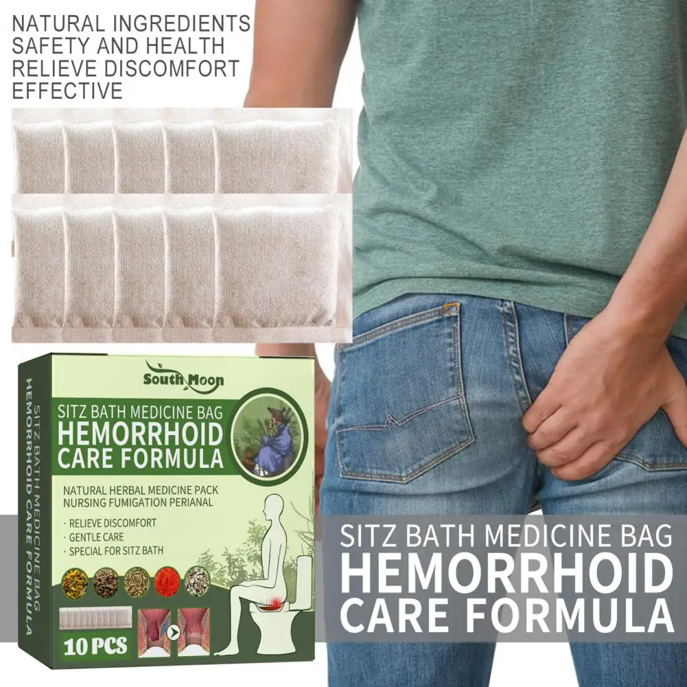 

10Pcs/Box Safe Chinese Herbal Pack Hemorrhoid Treatment Hemorrhoid Care Formula Safe Ingredients Reduce Swelling