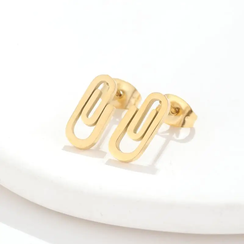 Изогнутая булавка геометрической формы для женского пирсинга уха из нержавеющей