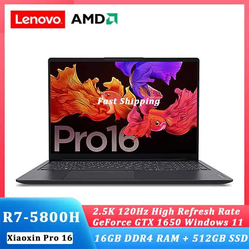 

lenovo Pro 16 Xiaoxin laptop New 2021 AMD Ryzen7 5800H Notebook 16GB RAM 512GB SSD 16inch IPS screen computer Ultraslim laptop