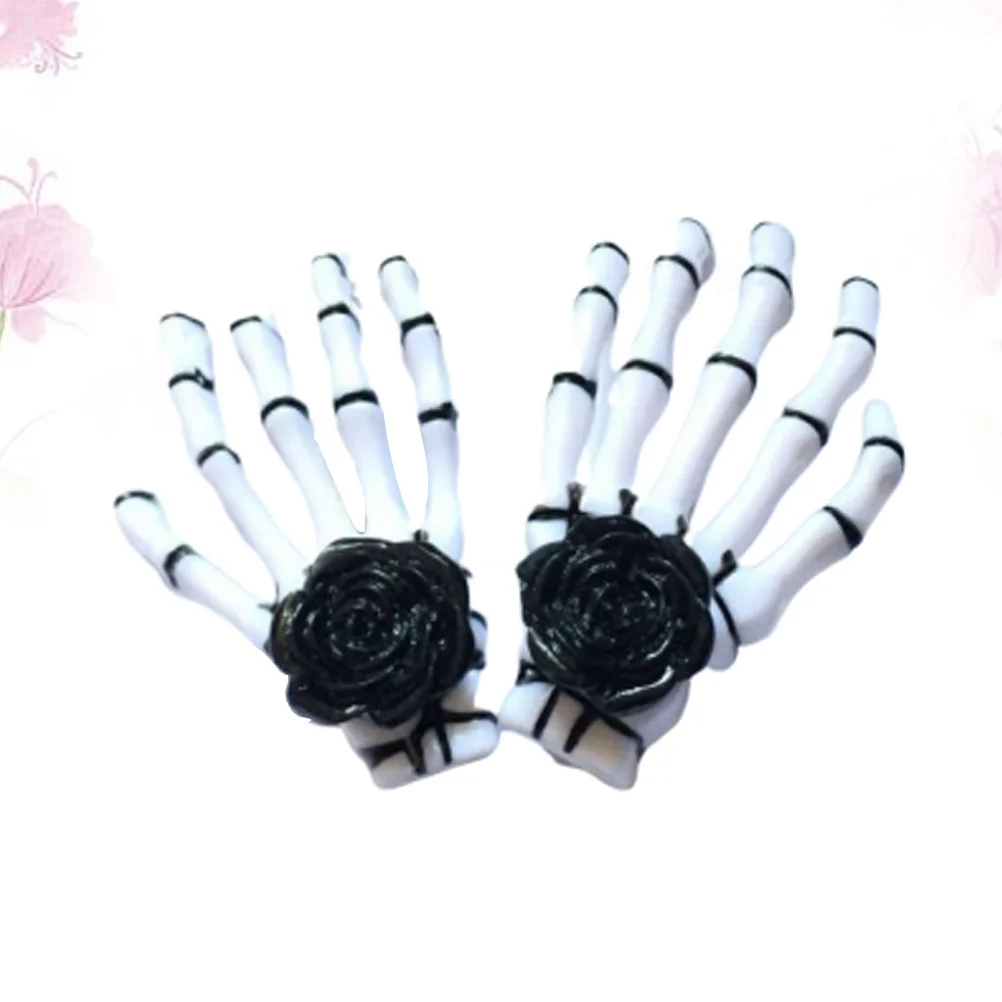 

Hair Clips 2pcs Black Rose Hand Design Hairpins Barrette for Hair Accessories
