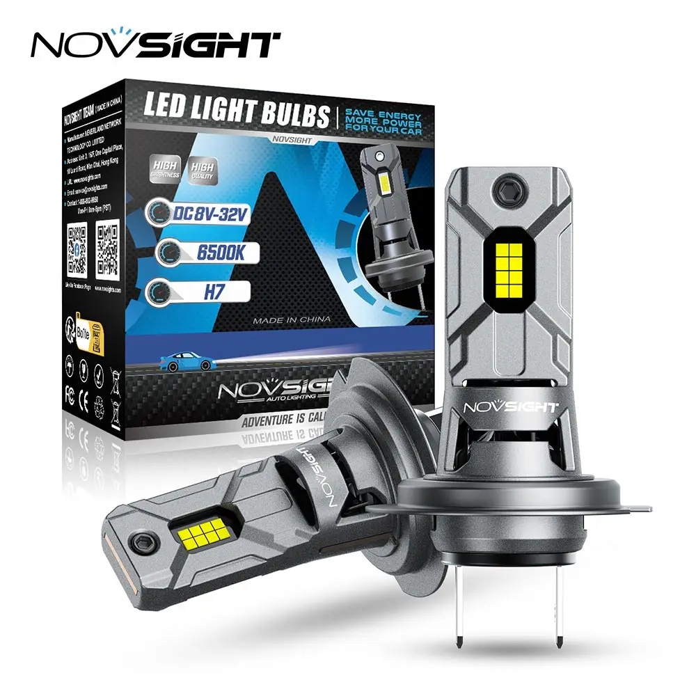 

Novsight H7 60W 6000LM 6500K Car LED Headlight Bulbs Automobile Headlamp Fog Lights 12V 20V Easy Install Fan Mini1:1