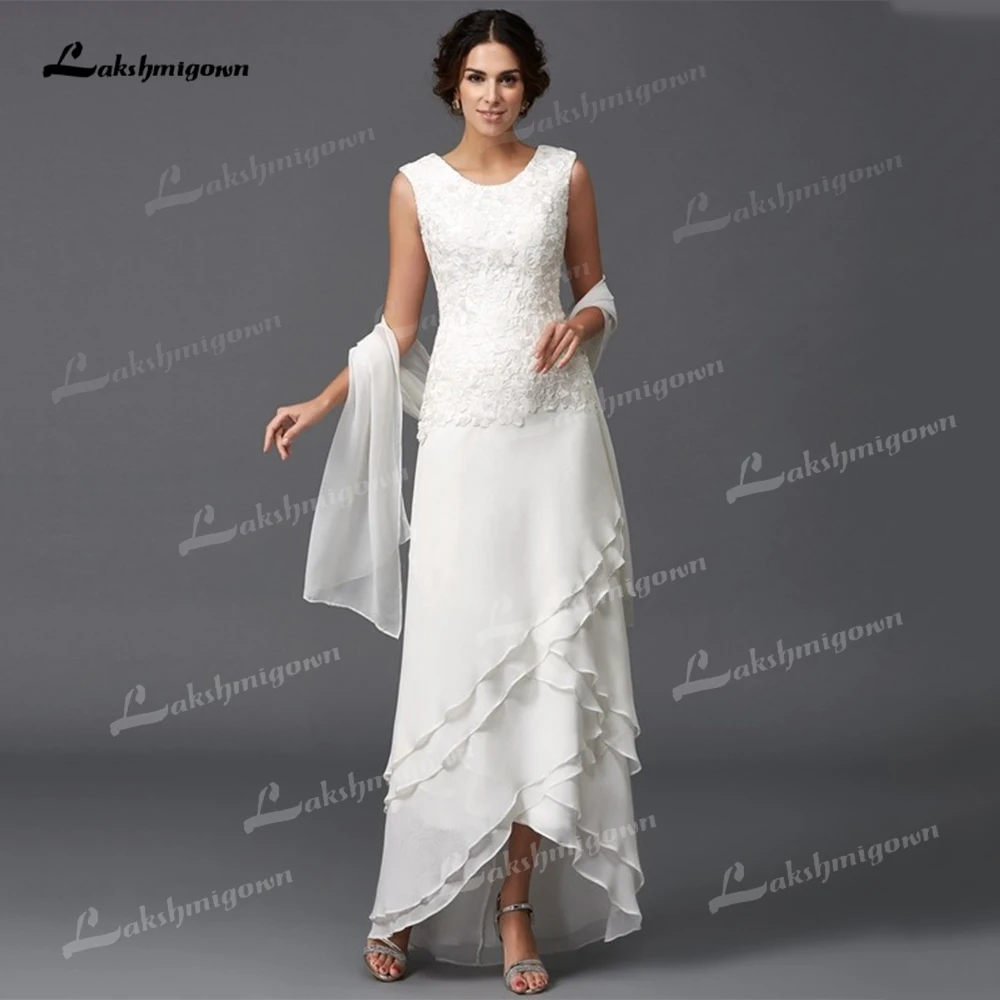 

Princess Classic Mother of the Bride Dress O- Neck Lace With Sleeveless Chiffon Mother's Wedding Dresses Guest Dress Chiffo