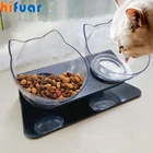 Non-Slip двойной кошка собачья миска с подставкой для кормления животных кота Переводные миска для кошек Еда миски для домашних животных для кормушка для собак поставки продукции