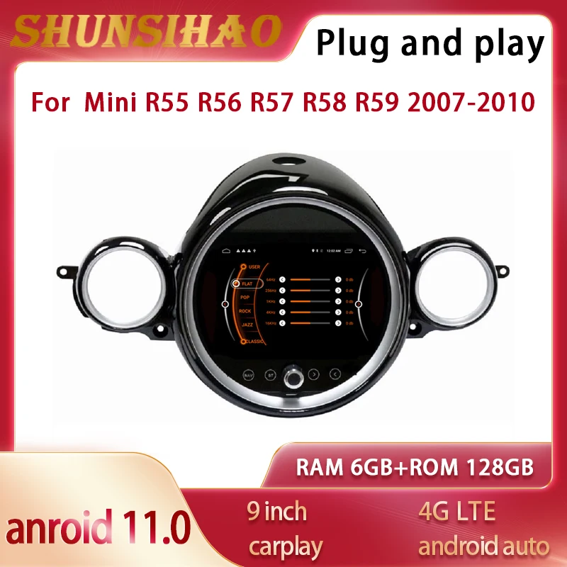 

ShunSihao Car Radio Audio Player Multimedia GPS navi For 9" mini Cooper R55 R56 R57 R58 R59 2007-2010 Android 10 Carplay 128G