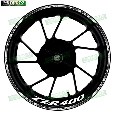 Наклейки на передние и задние колеса для мотоцикла Kawasaki ZZ-R400 ZZR400, 17 дюймов, Модифицированная Водонепроницаемая Светоотражающая наклейка #3