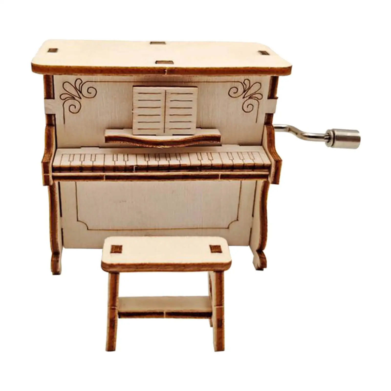 

DIY 3D Wooden Puzzle Piano Music Box Model Kits Toys for Children Hand Assembly Toy Gifts