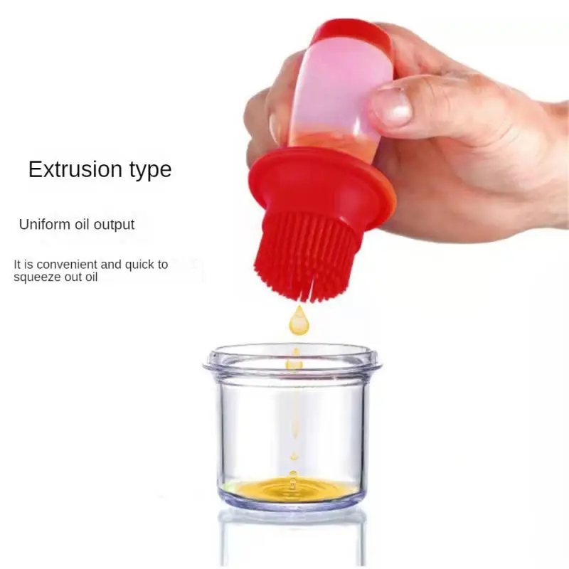 

Food Grade Barbecue Brush Multi-function Silicone Oil Bottle With Protective Cover Convenient Dual Use Oil Brush Bottle