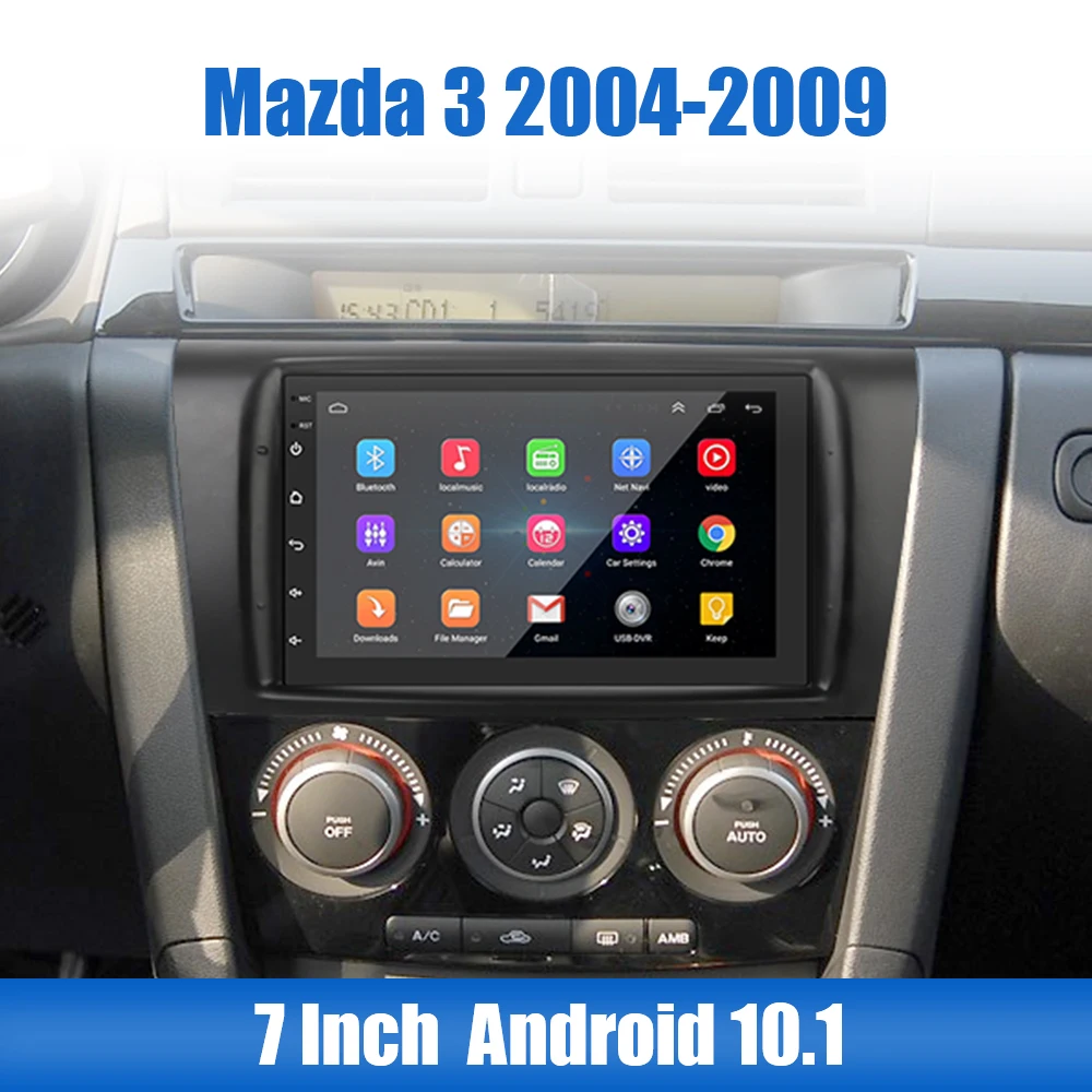 

7 Inch Car Radio 2 Din Android 10.1 Bluetooth-compatible Multimedia Player Touch Screen For Mazda 3 2004-2009 GPS FM Video WiFi