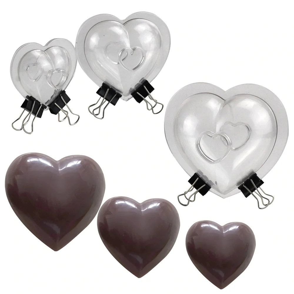 

3D Heart Chocolate Mold For DIY Cake Decoration Polycarbonate Chocolate Mold Baking Candy Confectionery Tool