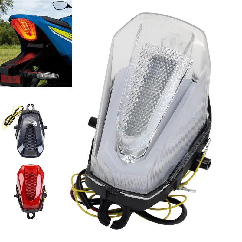 Фото Задний фонарь для мотоцикла Suzuki GSX-R1000 GSXR1000 GSXR 1000 2017-2023 2022, интегрированный светодиодный стоп-сигнал и указатели поворота №1