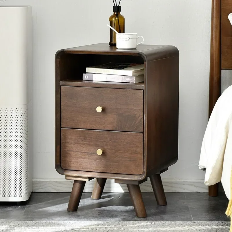 Простые тумбочки из цельного дерева для спальни современные прикроватные узкие