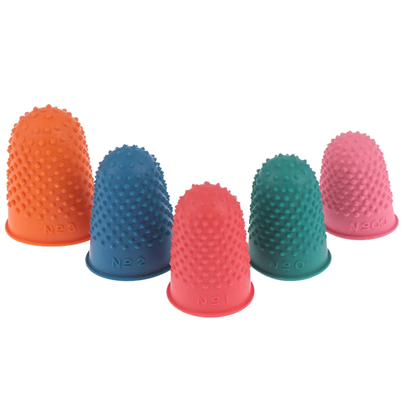 

5Pcs/lot Rubber Sewing Thimble Breathable Protective Silicone Finger Thimble Finger Cover Caps Quilting Sewing Needlework Craft
