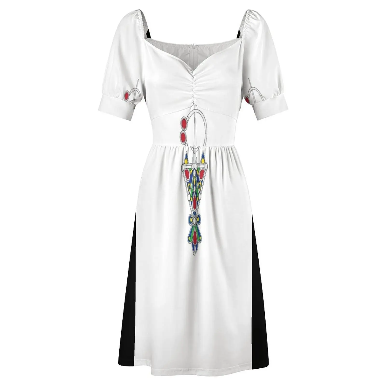 Amazigh Berber Kabyle Symbole Платье с короткими рукавами женские вечерние платья Вечерние