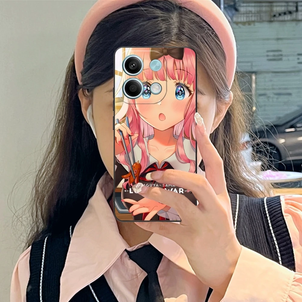Чехол для мобильного телефона Kaguya Sama Chika Xiaomi Redmi Note 13 12 11 10 9 8 7 6 S A Pro Lite Plus 5G черный