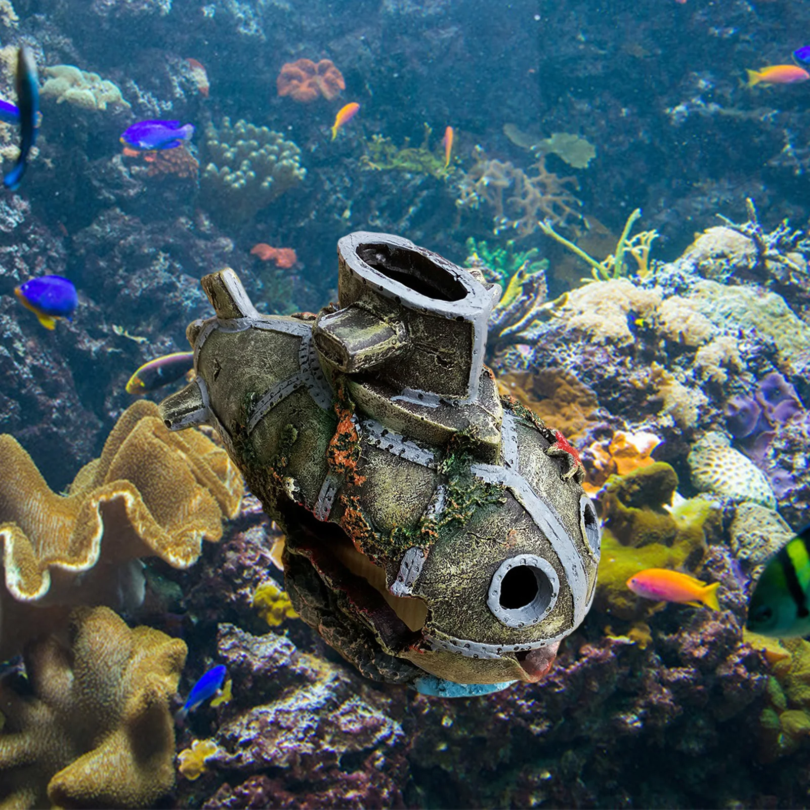 Подводная лодка-эвакуация украшение для аквариума искусственное корабля