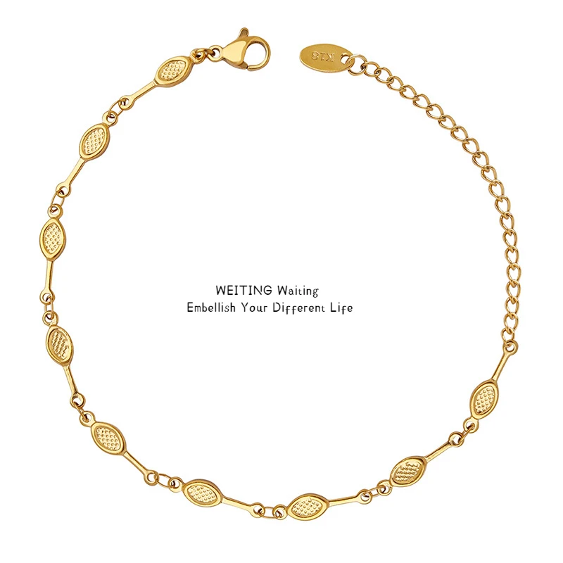 

WEITING Korean Minimalist School Style Friendship Bracelets for Women Stainless Steel Racquet Splicing Jewelry Girls Gifts