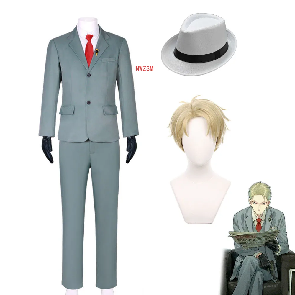 

Loid Forger Cosplay Costume With Hat Wig Twilight Anime SPY×FAMILY Outfit Uniform Carnival Halloween Costume